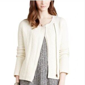 Angel of the North Anthropologie Vero Jacket Asymmetric Creme size Small